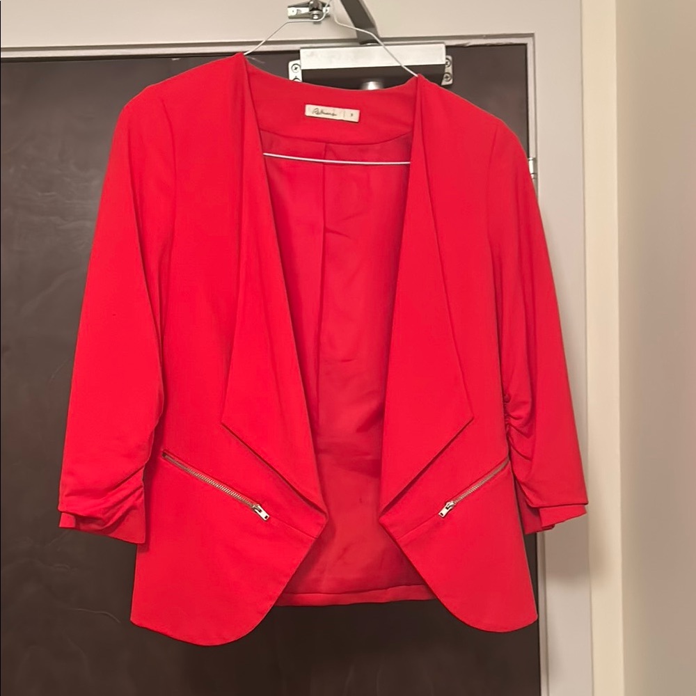 Reitmans Red Women's Blazer with Zipper Accents